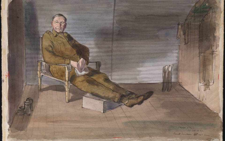 Barnett Freedman, Major C M O'Rorke: Officer Commanding 698 Company, Royal Engineers, Bef, France, 1940