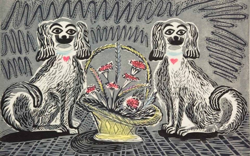 Enid Marx, Wally Dogs from Six Linocuts, Judd Street Gallery (1960)
